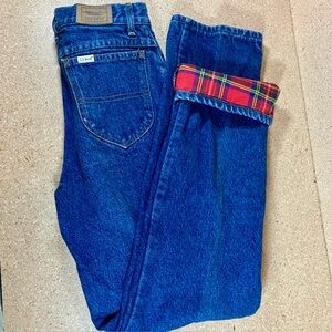 VTG LL Bean Flannel Lined Jeans Womens Size 8 Made in USA Relaxed High Rise